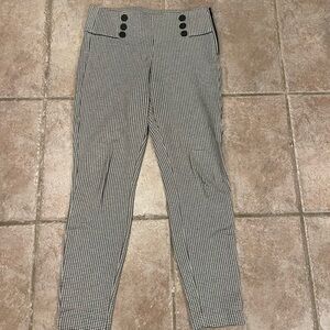 Zara Black and White Checkered Straight Leg Pants